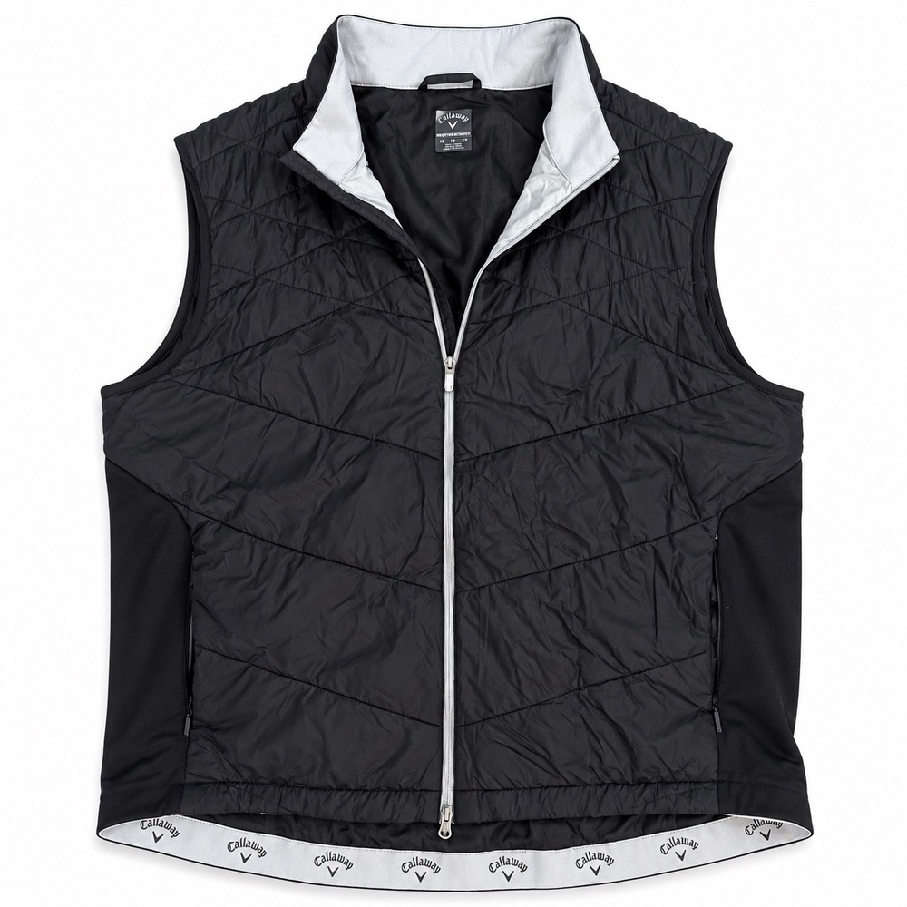 Callaway Weather Series Men's 2X Black Quilted Golf Vest Full Zip Thermal